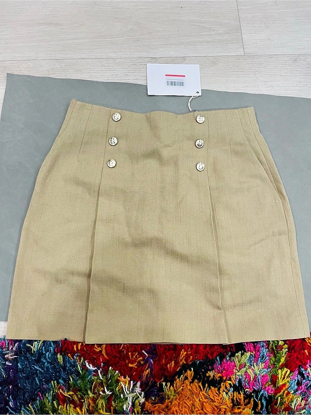 Sandro Rescue Mini Skirt in Beige Size 4 NWT